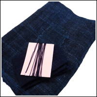 DIY Boro Repair Old Mosquito Netting Variegated Indigo Hemp  Cotton Patched Kaya 2 Panels