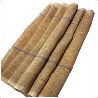 Length Of Beige Kaya Mosquito Netting Mixed Hemp  Cotton 2 Thin Stripes