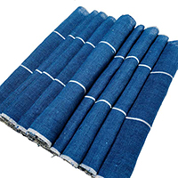 Kaya Length Of Indigo With White Stripe Cotton Mosquito Netting